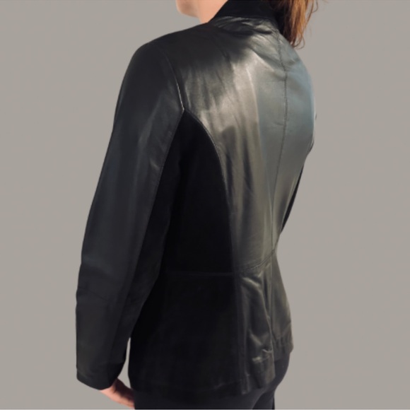 Chic Tribal Womens Black Leather & Suede Moto
Zip Jacket - Picture 3 of 9